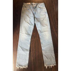 Agolde Lyle Jeans Women Size 26 Light Blue Low Rise Straight Slim Denim Pants